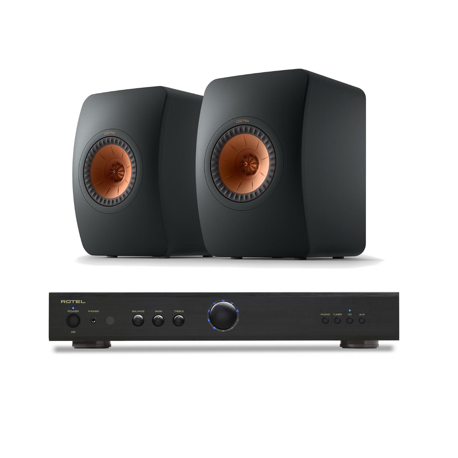 Rotel A8 Amplifier KEF LS50 Meta Speakers