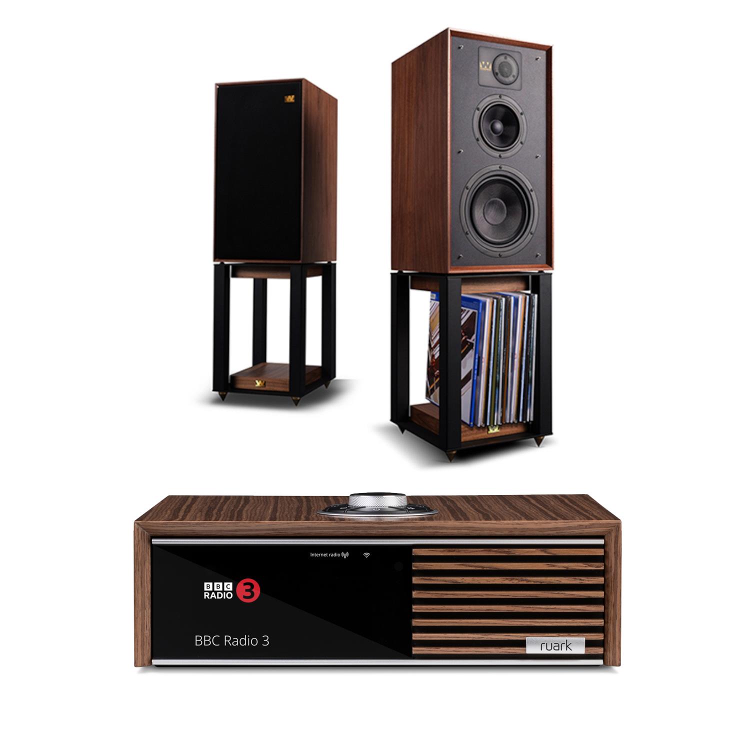 Ruark Audio R610 Streaming System<br>Wharfedale LINTON Heritage Speakers with Stands