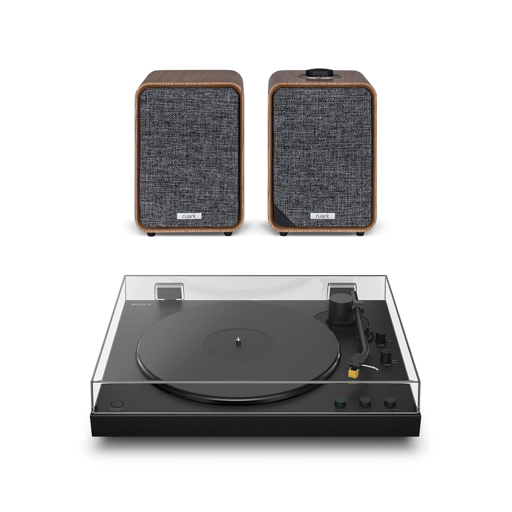 Sony PS-LX5BT Turntable Ruark Audio MR1 Mk3 Desktop Speaker System