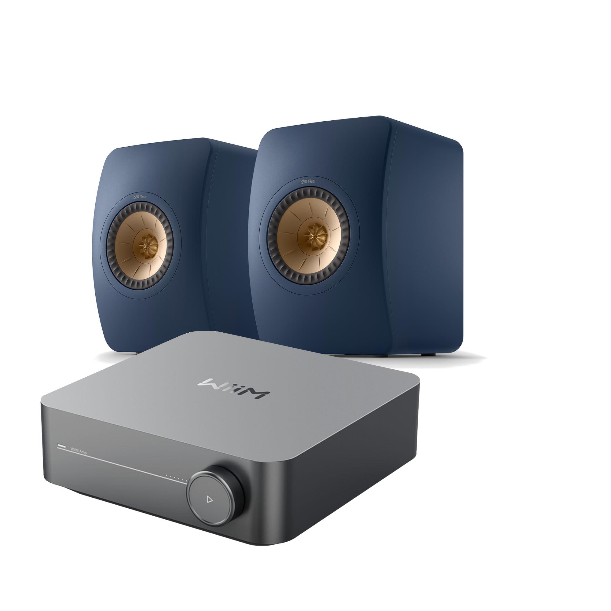 WiiM Amp Streaming Amplifier KEF LS50 Meta Speakers