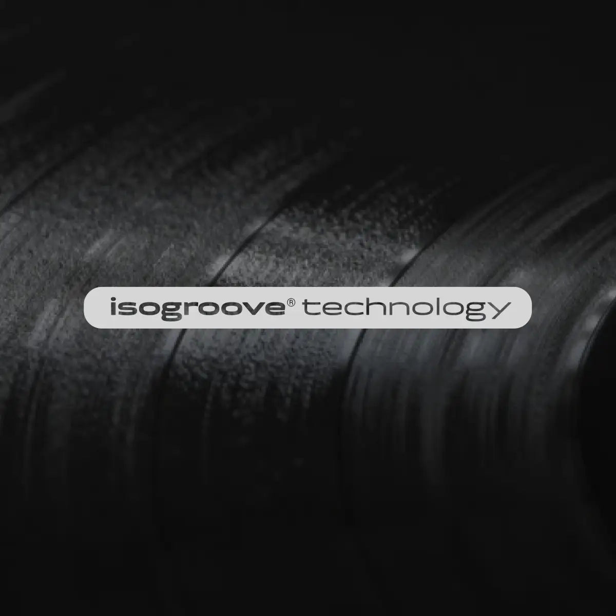 IsoGroove technology logo over a close-up of record grooves.