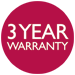 3 Year Warranty Available