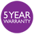 5 Year Warranty Available